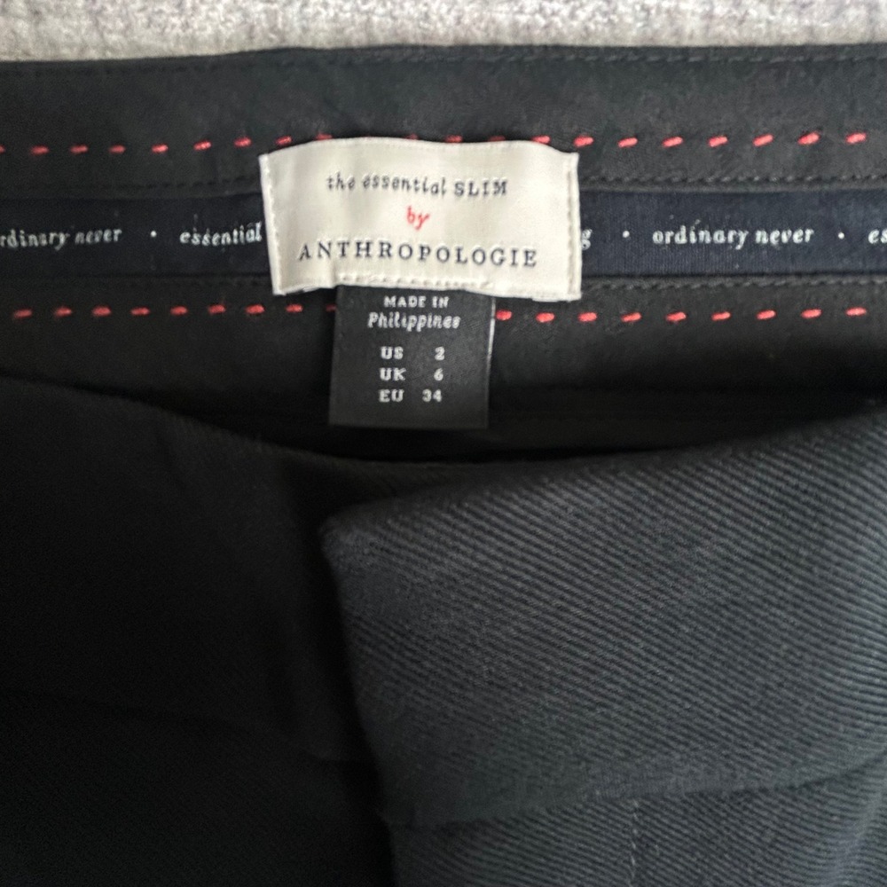 Anthropologie the essential SLIM Black Cargo Ankle Pants Womens Size 2 - Picture 5 of 16